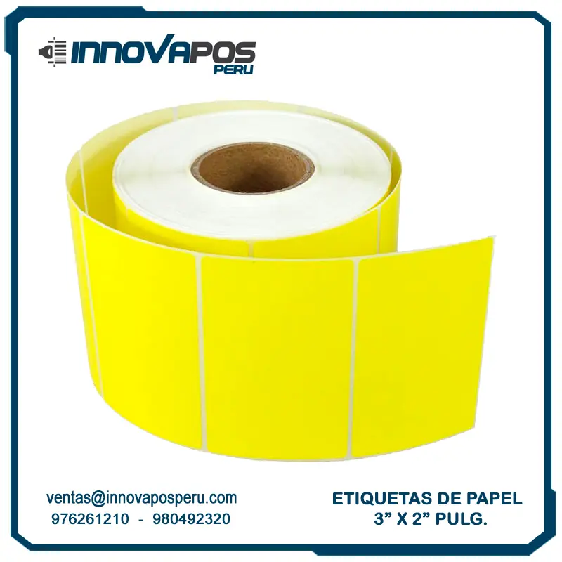 ETIQUETAS PAPEL 3X2 PULGADAS